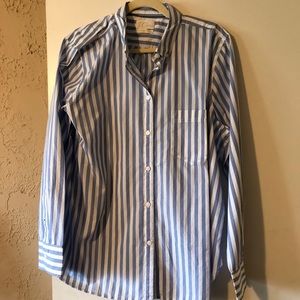 JCrew blue striped cotton shirt 18